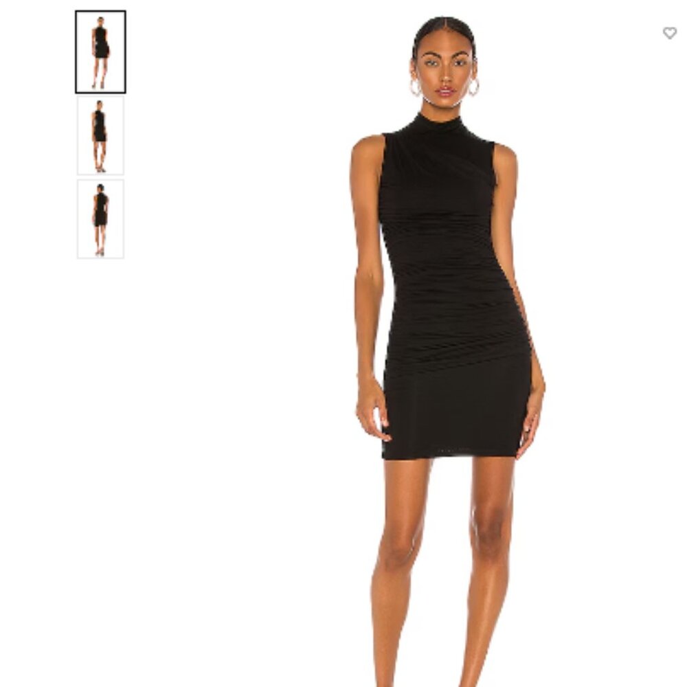 NWT The Line by K Ayme Ribbed Mockneck Dress Black Small - Picture 3 of 9